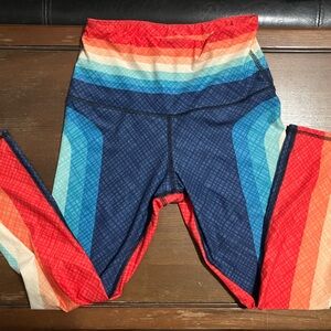 Yoga Democracy Retro Rainbow Leggings Size S